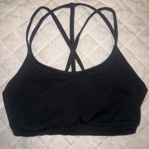 Women's Black Strappy Sports Bra